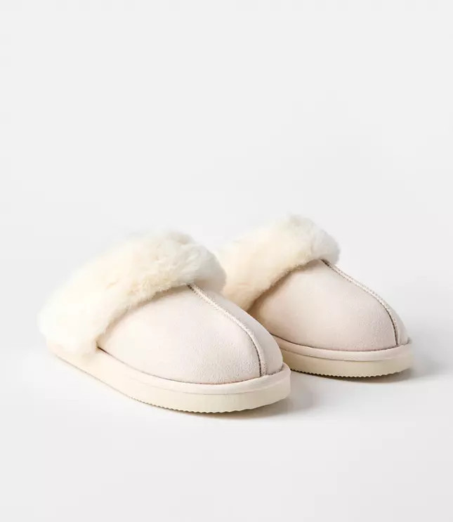 Faux Fur Lined Slippers | LOFT