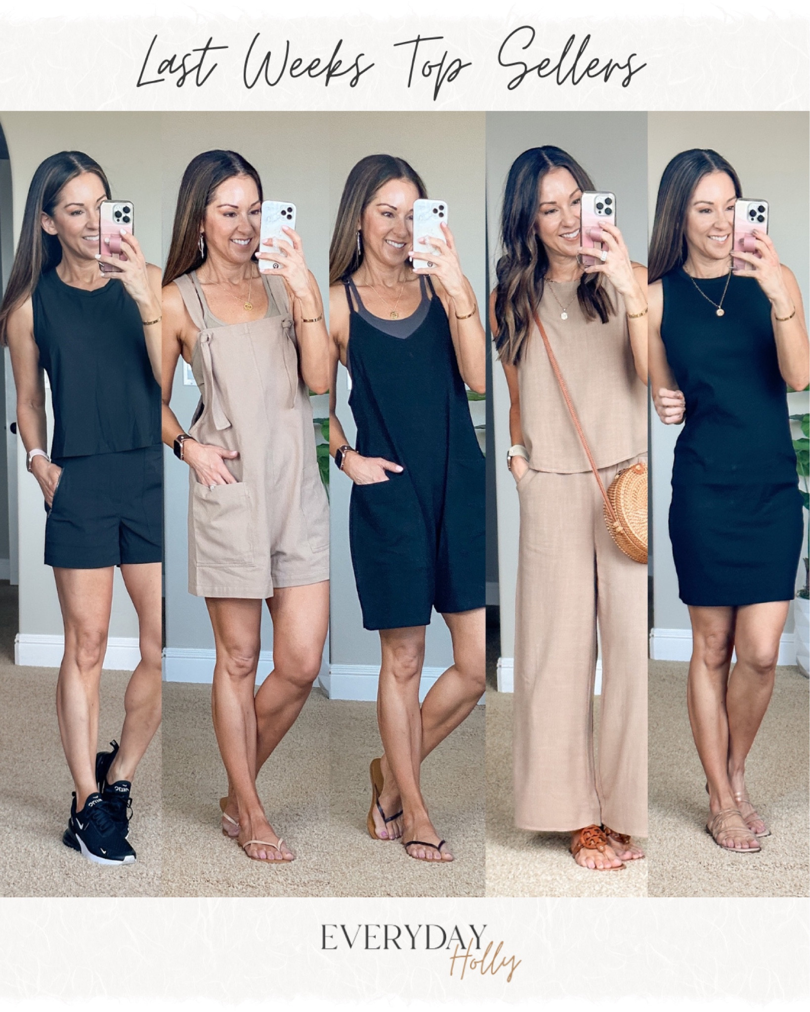 Last weeks top sellers from my blog! two-piece wide leg pants set with pockets small  | Comfy romper small | athleisure shorts 0 | summer dress xs | overall romper small 


#LTKstyletip #LTKfit #LTKunder50