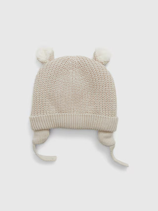 Baby Sherpa-Lined Bear Beanie | Gap (US)