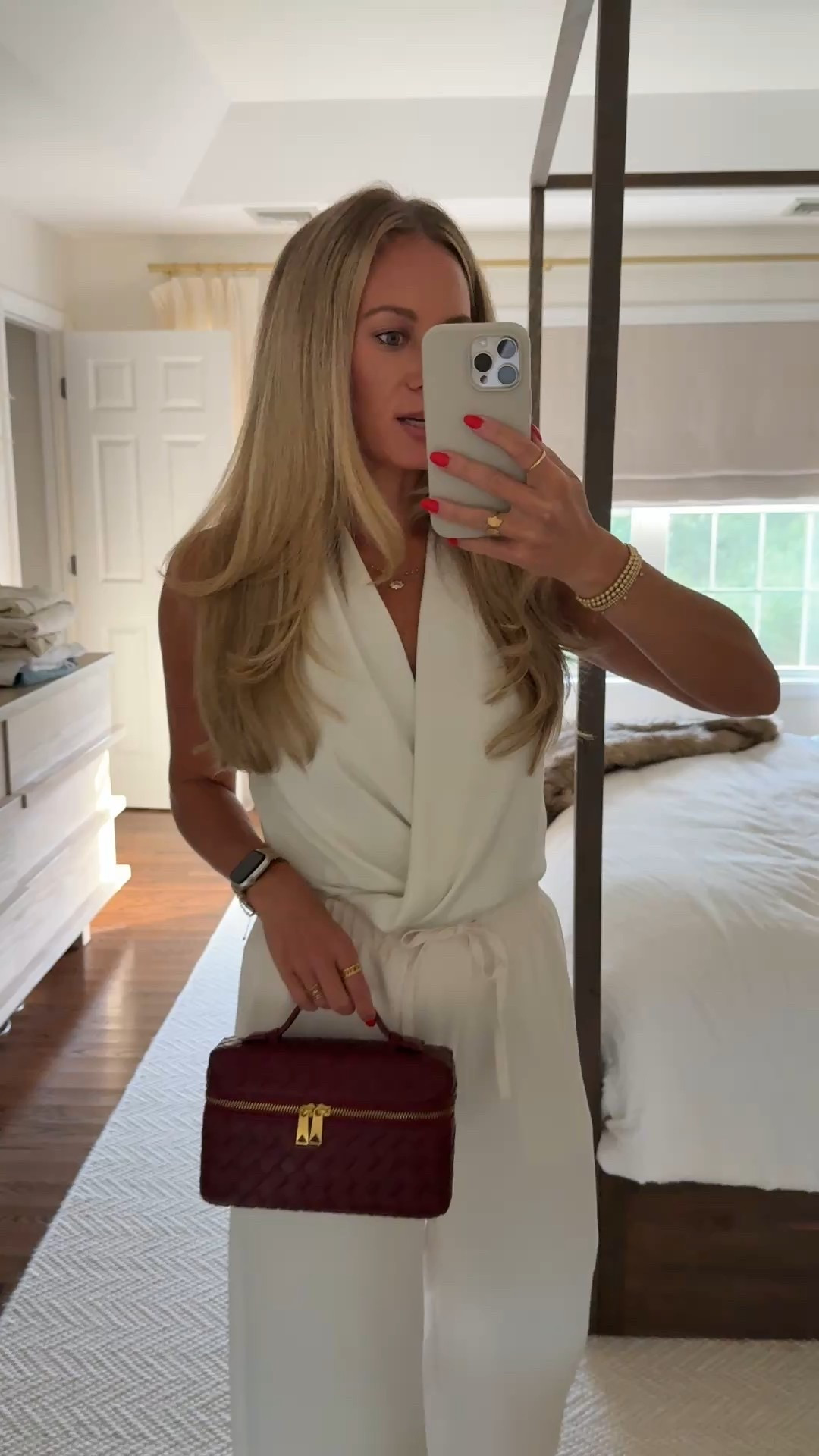 Dinner fit wearing silky halter aritzia top with the lodge pant - small in both!