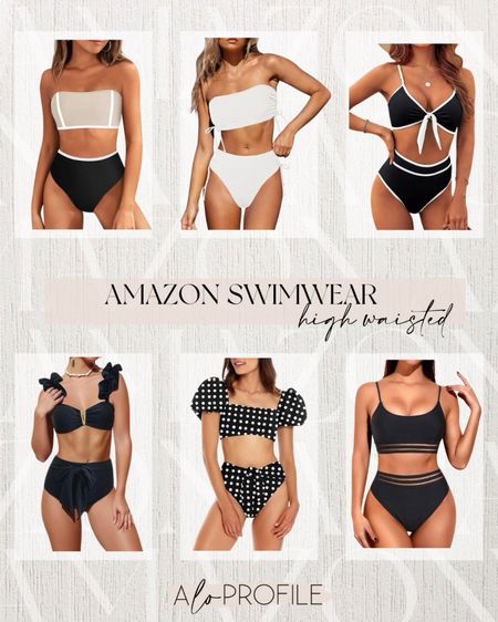 Amazon Swimwear : High Waisted Bikinis // Amazon finds, Amazon fashion, swimwear, swimsuits, Amazon swim, Amazon style, beach vacation, vacation outfits, vacay outfits, Amazon resort wear, summer outfits, spring outfits, adorable fashion