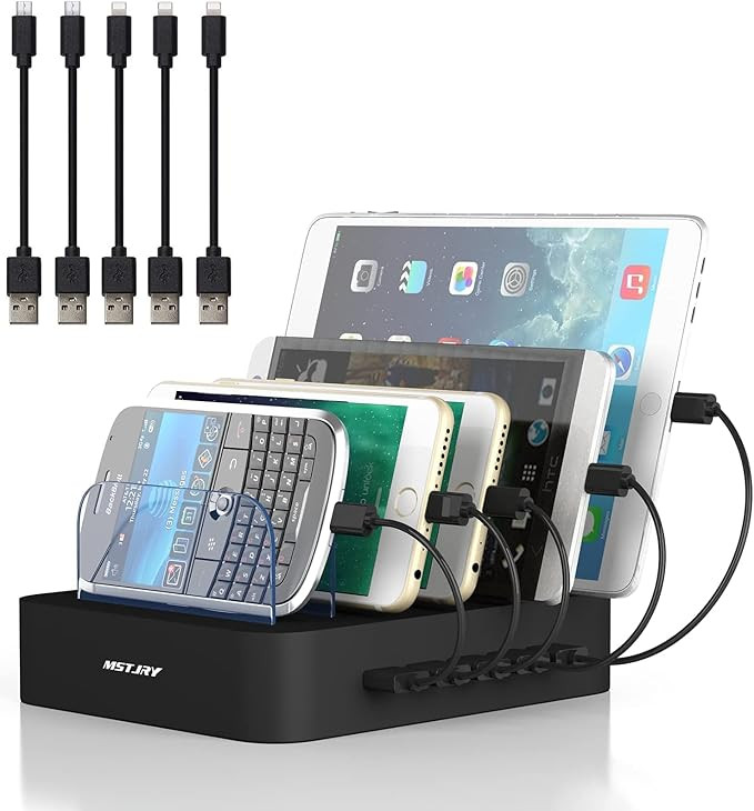 Charging Station for Multiple Devices, MSTJRY 5 Port Multi USB Charger Station with Power Switch ... | Amazon (US)