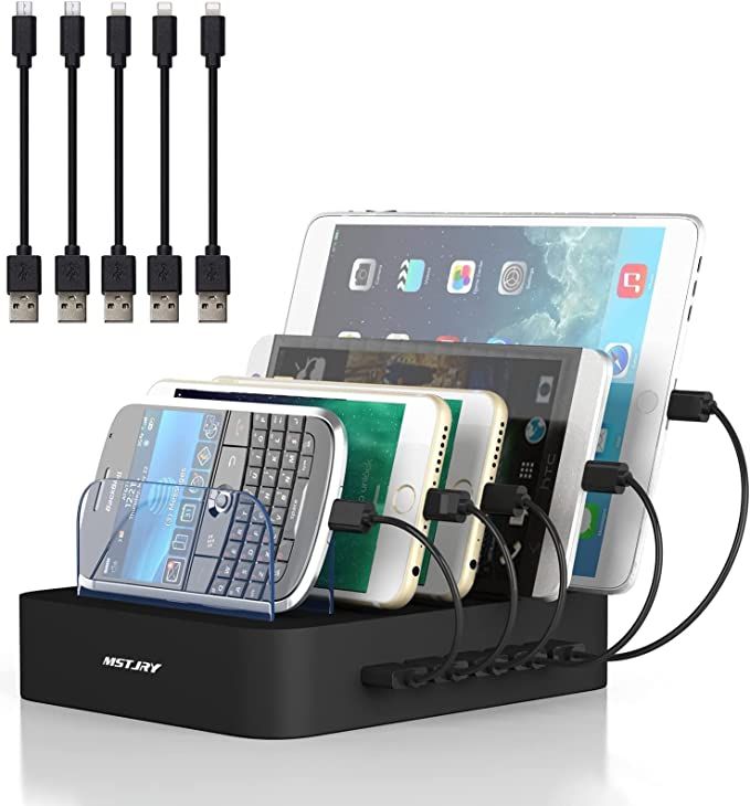 Charging Station for Multiple Devices, MSTJRY USB Charging Station Dock Switch Cell Phone 5 Port ... | Amazon (US)