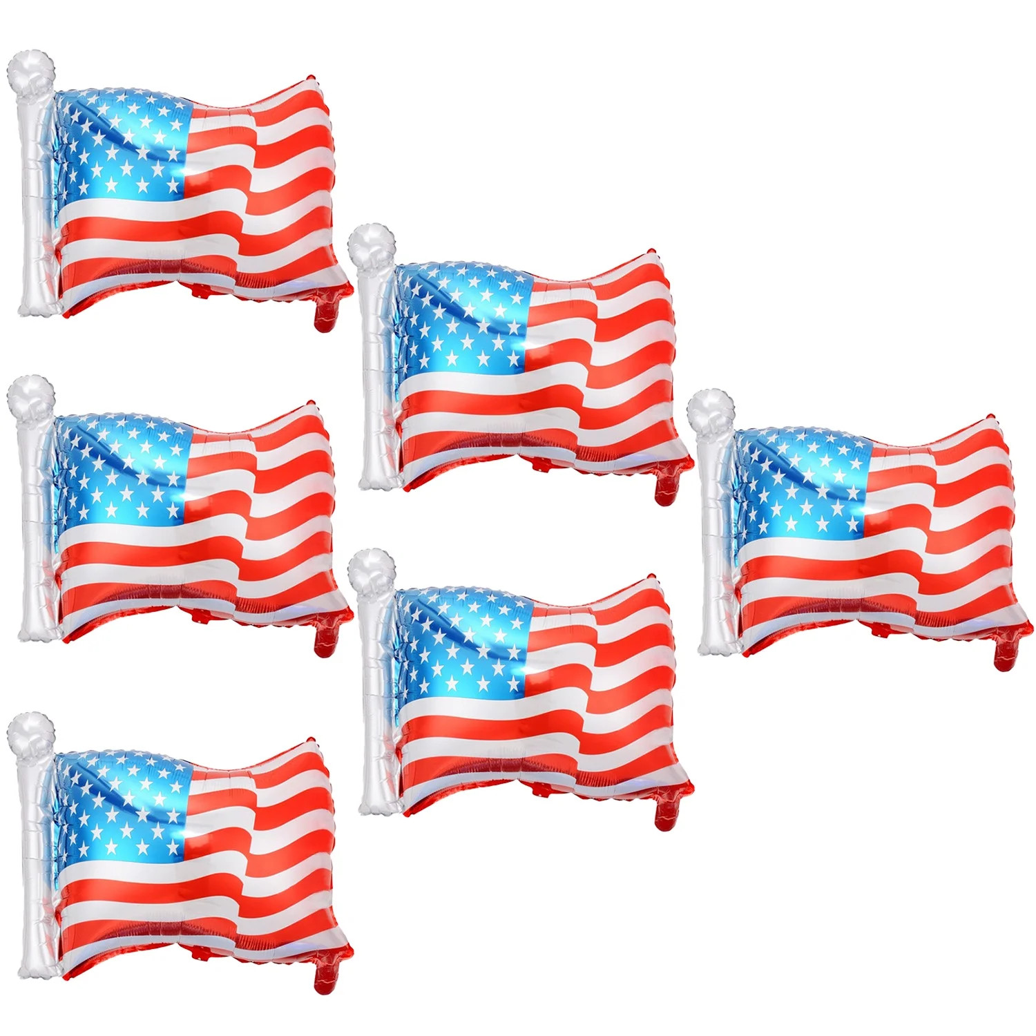 6 Pcs American Flag Foil Balloons, 4th of July Balloons, Patriotic Party Balloons for Independenc... | Walmart (US)