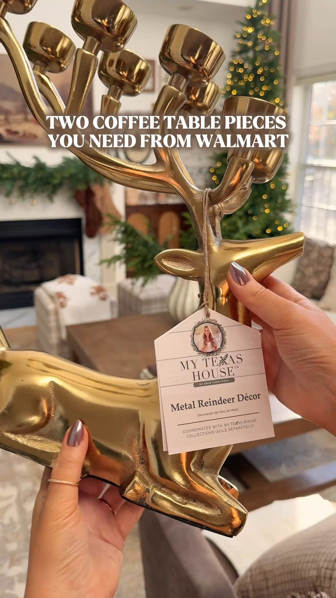 Can you believe that 80 oz candle is only $30? 😍😍

I’ve been keeping my decor simple and trying not to over complicate things.  For my coffee table I switched my stems to winter ones, swapped out my bowl filler for bells, took off a couple everyday things… and added these two pieces from Walmart and it came together perfectly. 

The gold deer by MTH is super popular right now and is definitely a statement piece. And the oversized BHG candle has a cozy Christmas scent, burns forever, and looks so good... not to mention an insane value for how much candle you get. Pretty, functional, and easy… honestly these might be my favorite Walmart holiday finds this year.

#walmartfinds #coffeetablestyling #holidaydecor #walmartchristmas

#LTKHome #LTKHoliday