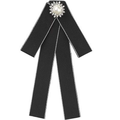 Elerevyo Women's Pre-Tied Ribbon Elegant Brooch Pin Bow Tie | Target