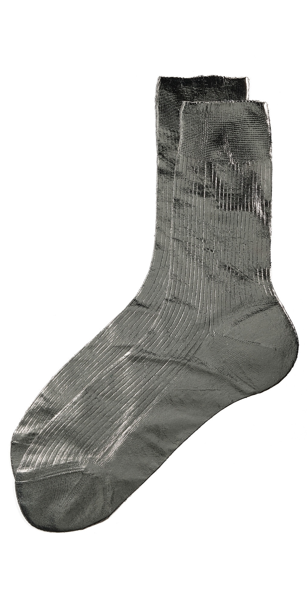 Maria La Rosa One Ribbed Laminated Socks Grey One Size | Shopbop