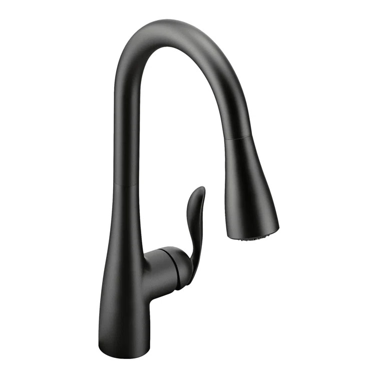 7594BL Moen Arbor One Handle Pulldown Kitchen Faucet Featuring Power Boost and Reflex | Wayfair North America