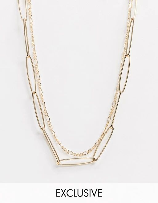 Accessorize Exclusive delicate chain necklace multi-pack in gold | ASOS US