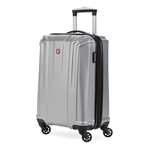 SwissGear 3750 Hardside Luggage with Spinner Wheels, Silver, Carry-On 18.5-Inch | Amazon (US)