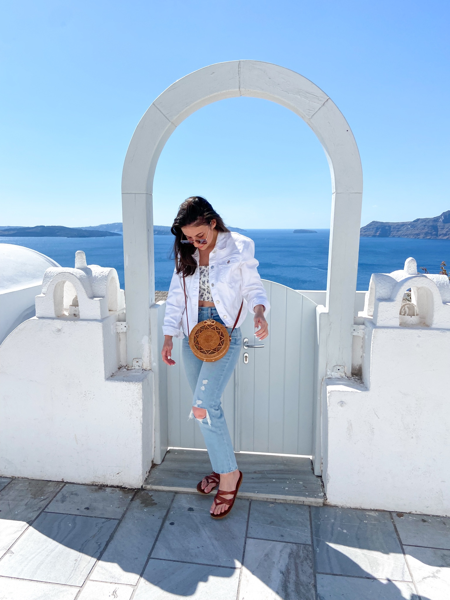Santorini Fall Outfit - travel outfit and day outfit. Perfect for fall. Get the look with these similar styles (everything I am wearing is sold out and the bag I got in a boutique in Greece)

#LTKSeasonal #LTKtravel #LTKstyletip
