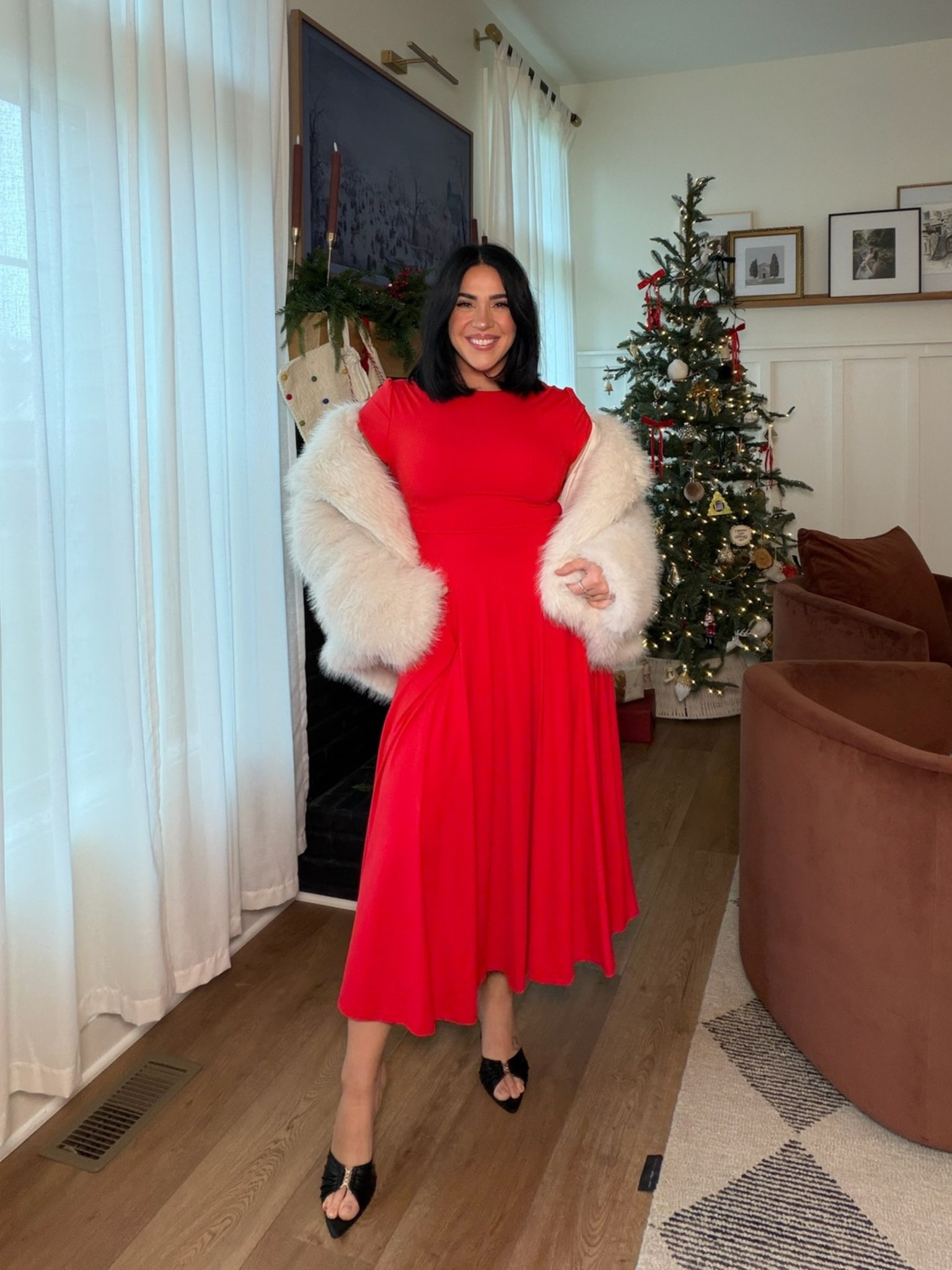 A red, stretchy and so comfy holiday dress. The a line is so flattering. Comes in other colors and I’m wearing it backwards! Size L has pockets.

Under $50 holiday dress! 

#LTKMidsize #LTKHoliday #LTKSeasonal