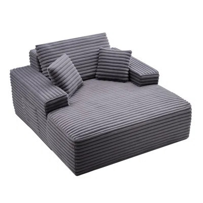 Chaise Lounge Chair, 48 in Boneless Chaise Lounge Indoor, Modern Upholstered Oversized Reading Chair with Throw Pillows & Armrests, Sofa Couch Deep Se | Wayfair North America