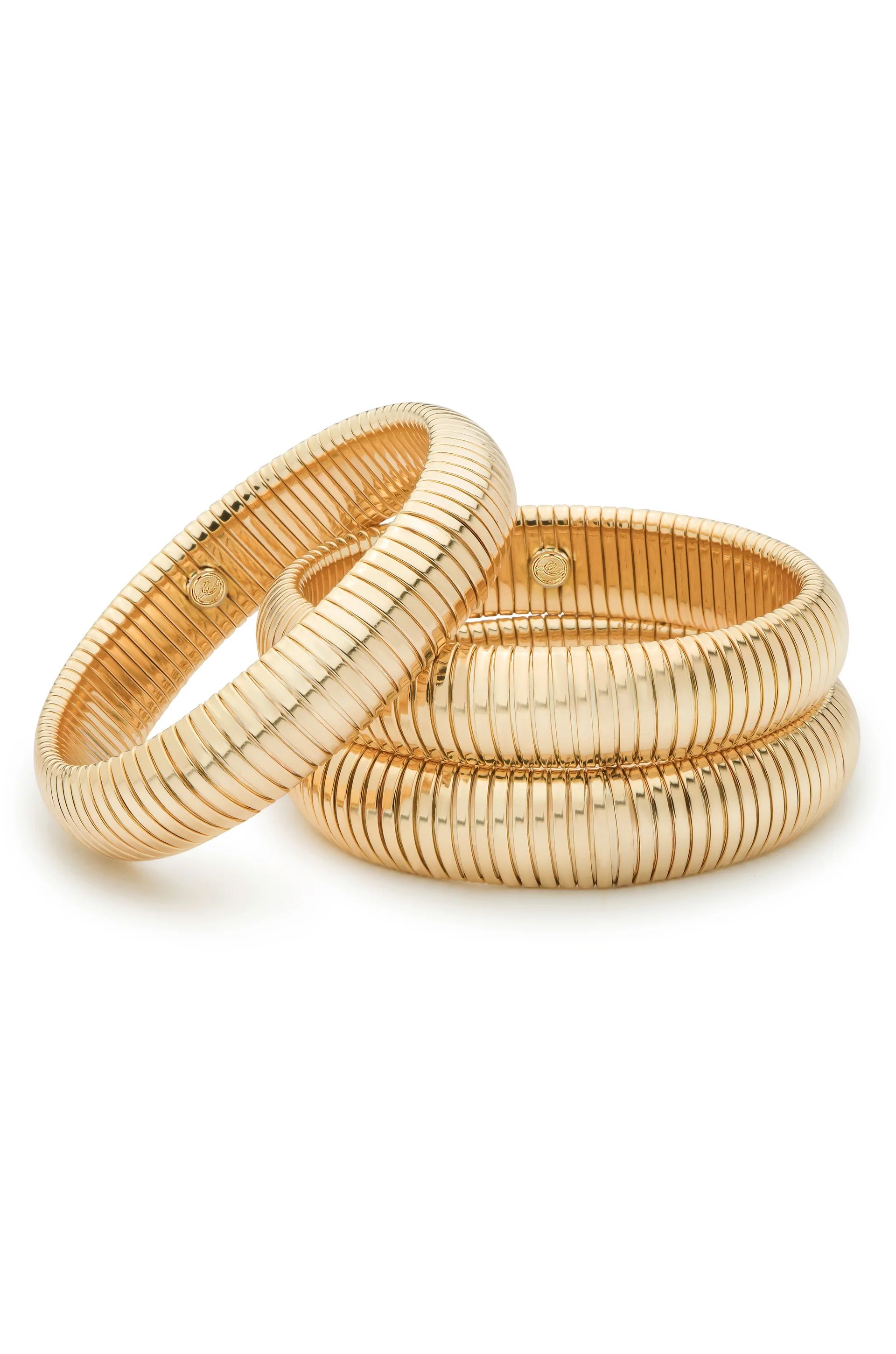 Golden Hour Flex Snake Chain Stretch Bracelet Set | Ettika