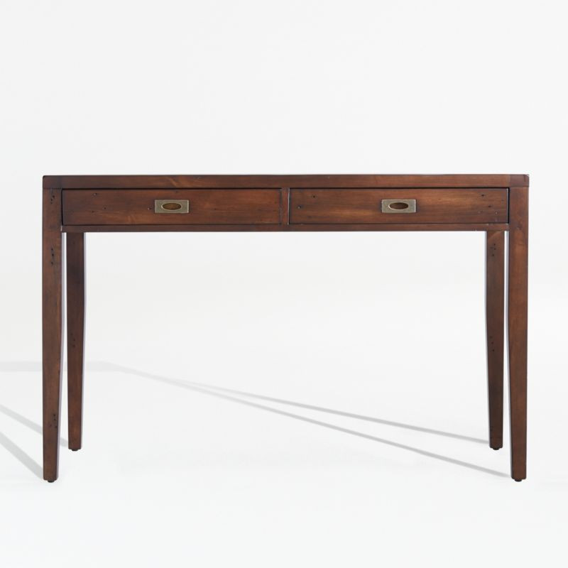 Morris 48" Chocolate Brown Writing Desk + Reviews | Crate & Barrel | Crate & Barrel
