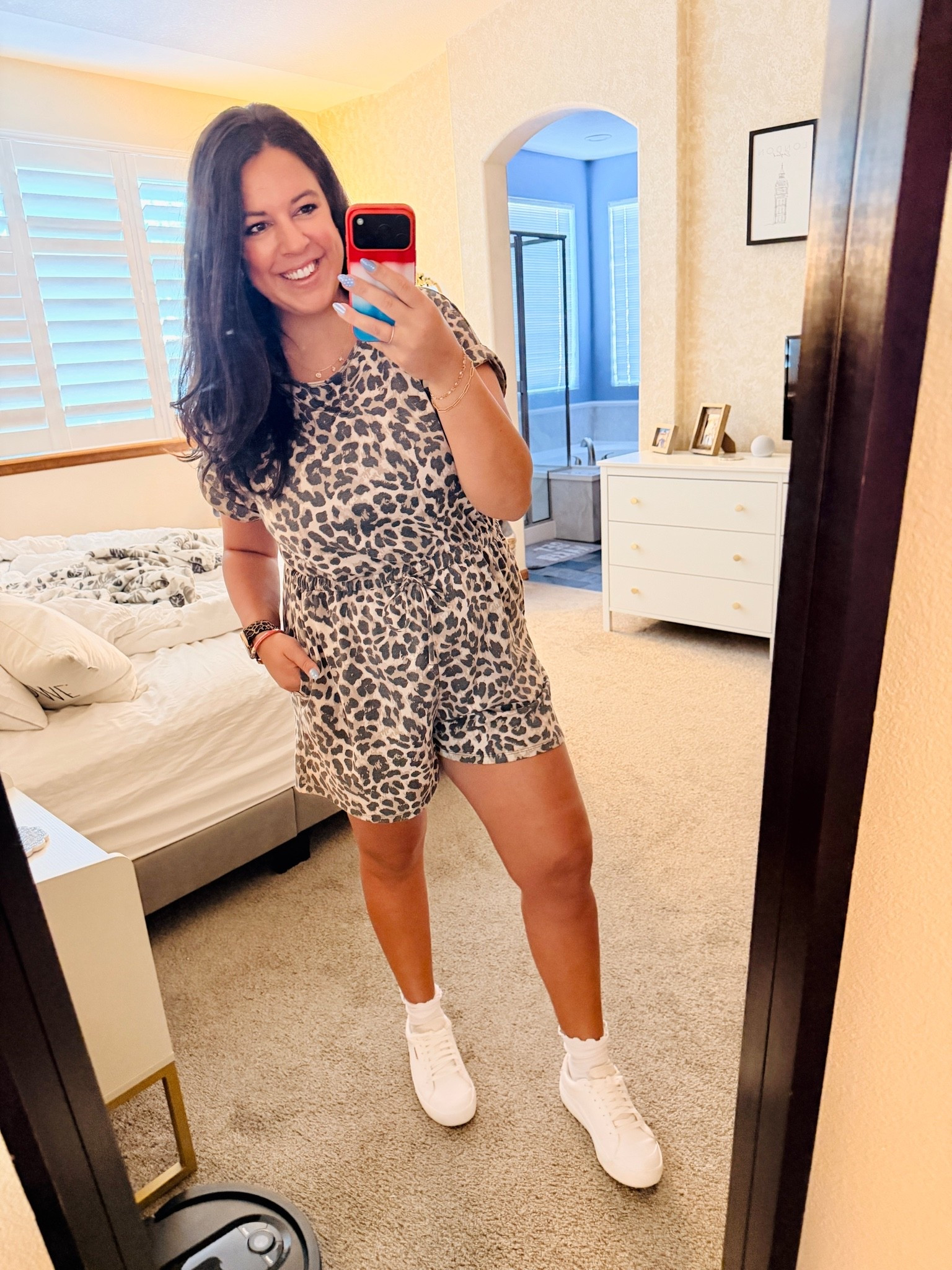 Running errands in this comfy leopard print romper. 

I’m obsessed with these shoes and how comfy they are. Wearing my typical size 8.

#LTKdayinmylife #LTKootd #LTKMidsize