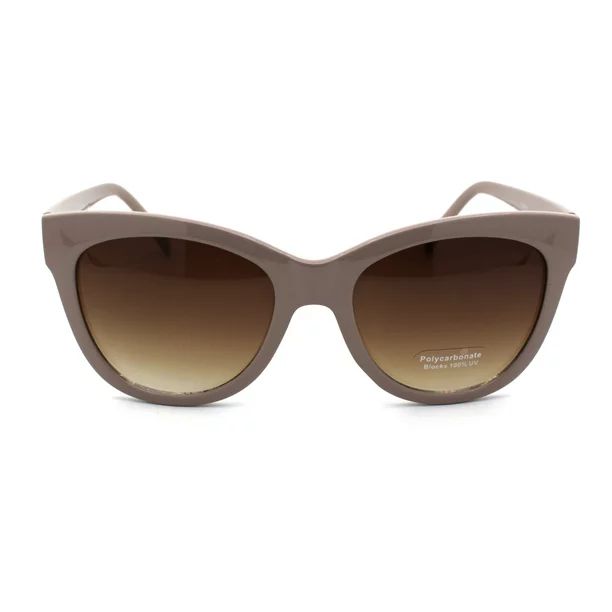 Womens Classic 90s Horned Cat Eye Plastic Mod Sunglasses Beige Brown - Walmart.com | Walmart (US)