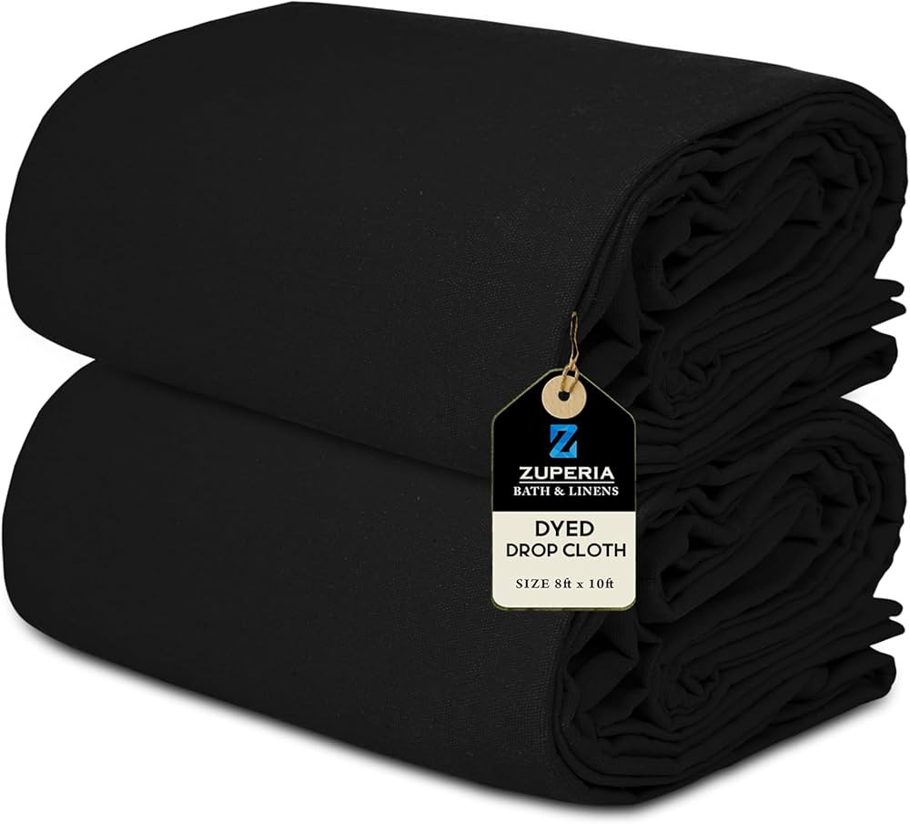 Dyed Canvas Drop Cloth for Painting (8’ x 10’ Feet - Pack of 2) - Pure Cotton Painters Drop C... | Amazon (US)