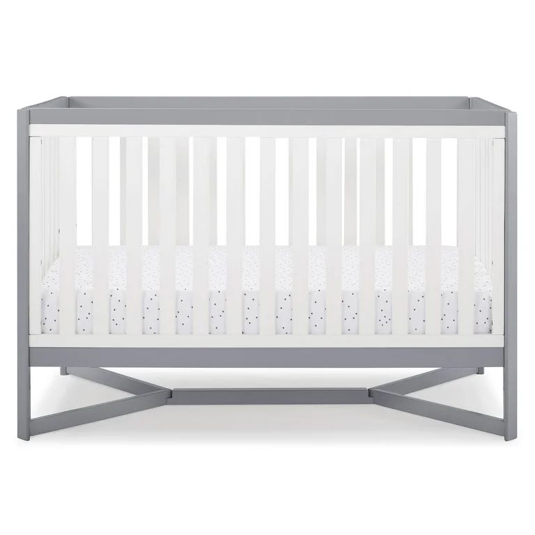 Delta Children Tribeca 4-in-1 Convertible Baby Crib, Greenguard Gold Certified, White/Grey | Walmart (US)