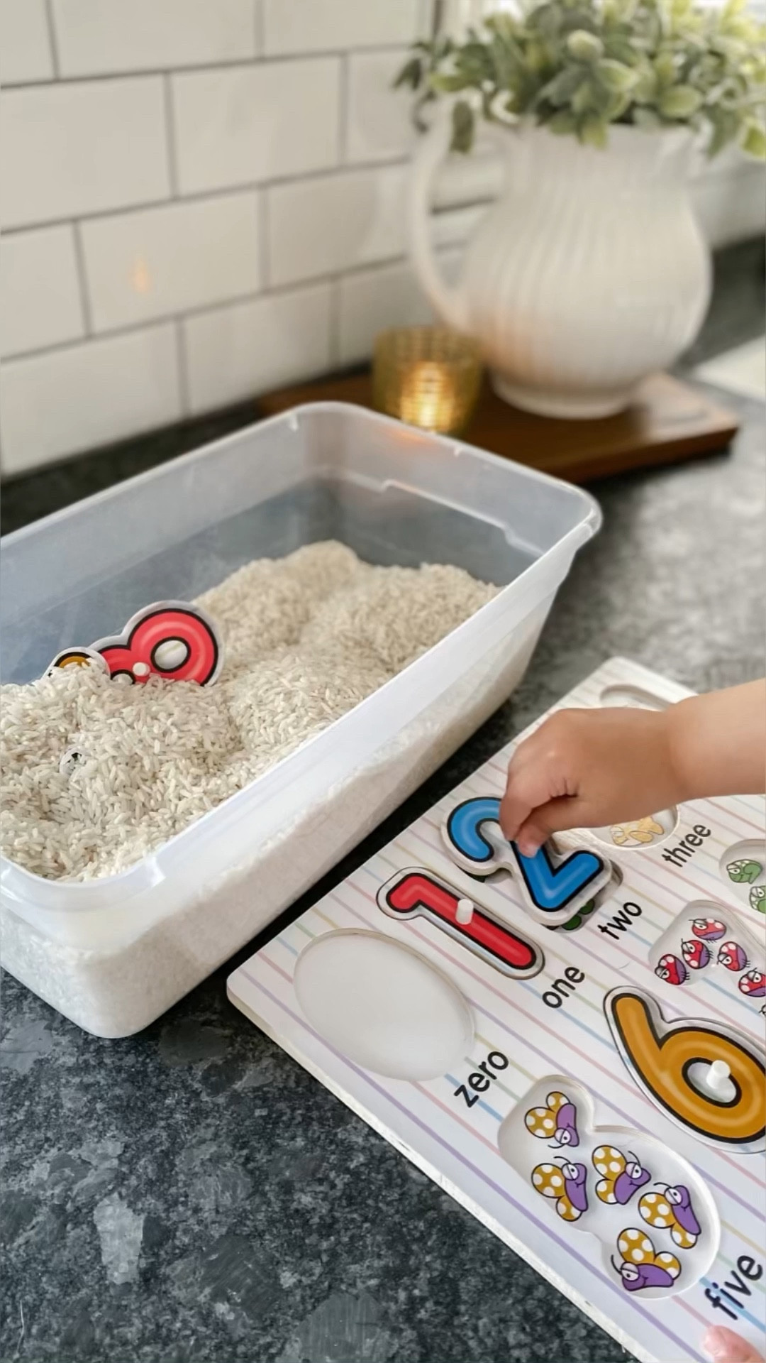 PUZZLE RICE HUNT! 🧩 

I buy rice in bulk around here specifically for activities like this one. Super easy to set-up, cheap, and gives your child more ways to do the puzzles they already have! Plus, it’s just fun! I have a soft spot for any activity that involves a little sensory play. Roo does too and you can tell by her engagement level. She loved this one! 👏🏼

Plus, it’s perfect practice for letter, number, or shape recognition. But you can use any wooden puzzles you have laying around!

Here’s a list of our favorite @melissaanddougtoys puzzles.

#LTKunder50 #LTKFind #LTKkids