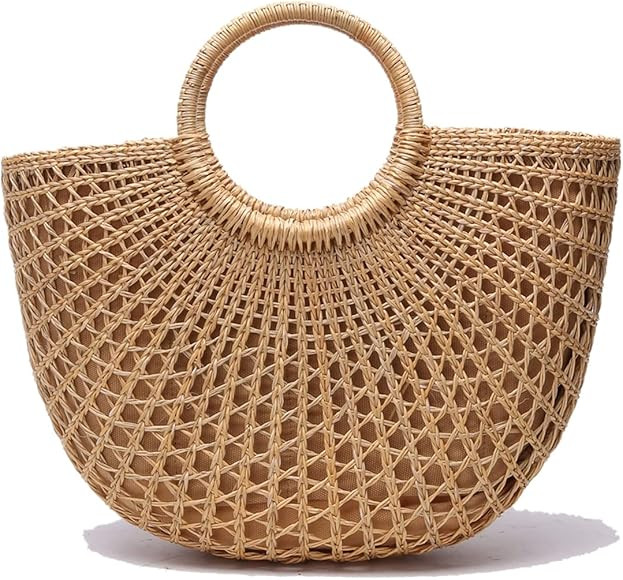 JOLLQUE Straw Beach Bag for Women,Handwoven Tote Bags,Summer Straw Handbags Purse | Amazon (CA)