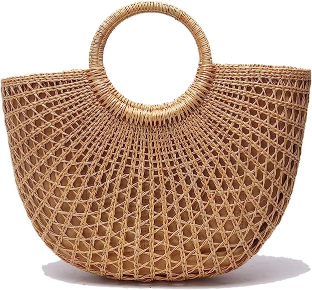JOLLQUE Straw Beach Bag for Women,Handwoven Tote Bags,Summer Straw Handbags Purse | Amazon (CA)