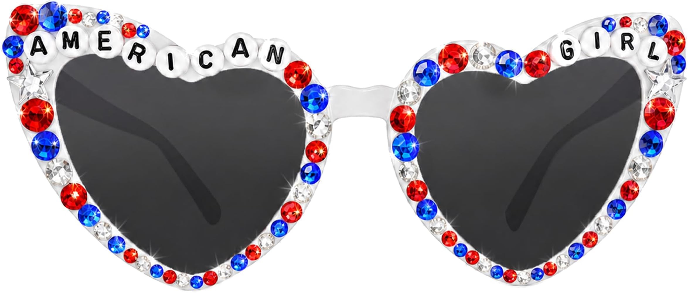 SVKN 4th of July Sunglasses, Patriotic Red White Blue Beads Glasses for Independence Day Decorati... | Amazon (US)