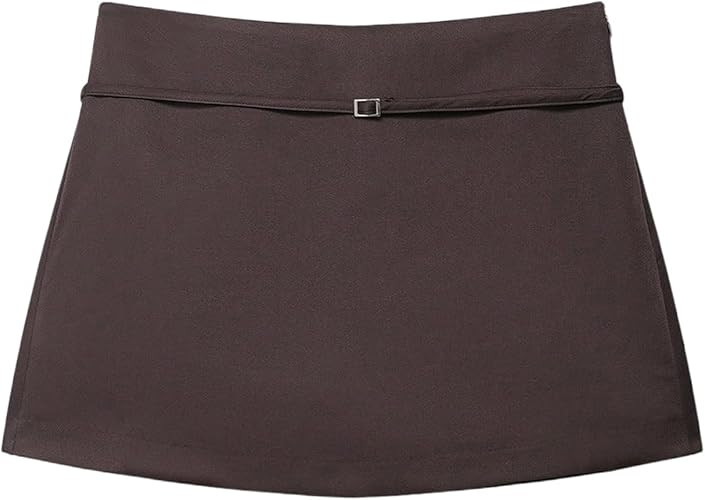 Women's Zip Up Skort Low Rise Mini Skirt A Line Belted Going Out Shorts | Amazon (US)