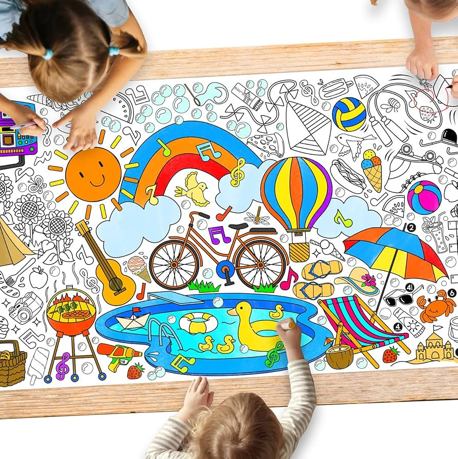 Gatherfun Giant Coloring Poster for Classroom - 31.5x72 Versatile Summer Activity Poster/Table Co... | Amazon (US)