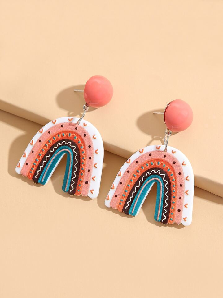 Rainbow Design Drop Earrings | SHEIN