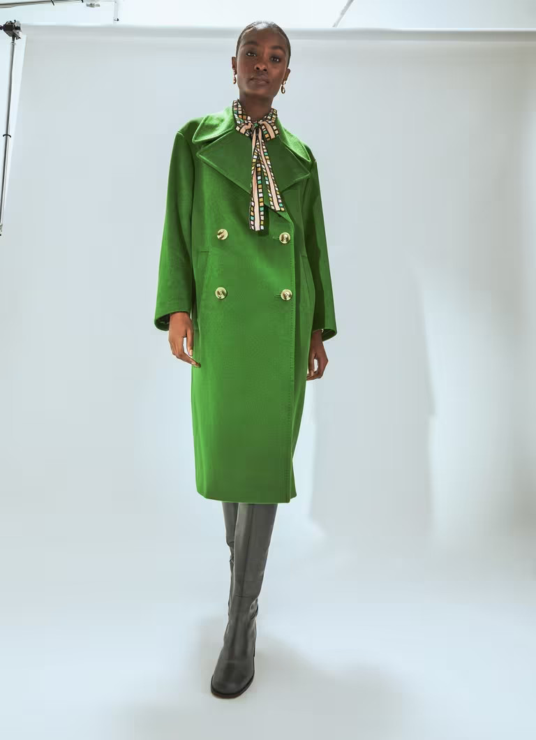 Amor Green Double Breasted Wool Coat | L.K. Bennett (UK)