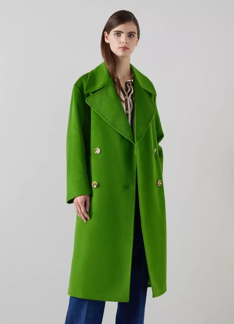 Amor Green Double Breasted Wool Coat | L.K. Bennett (UK)