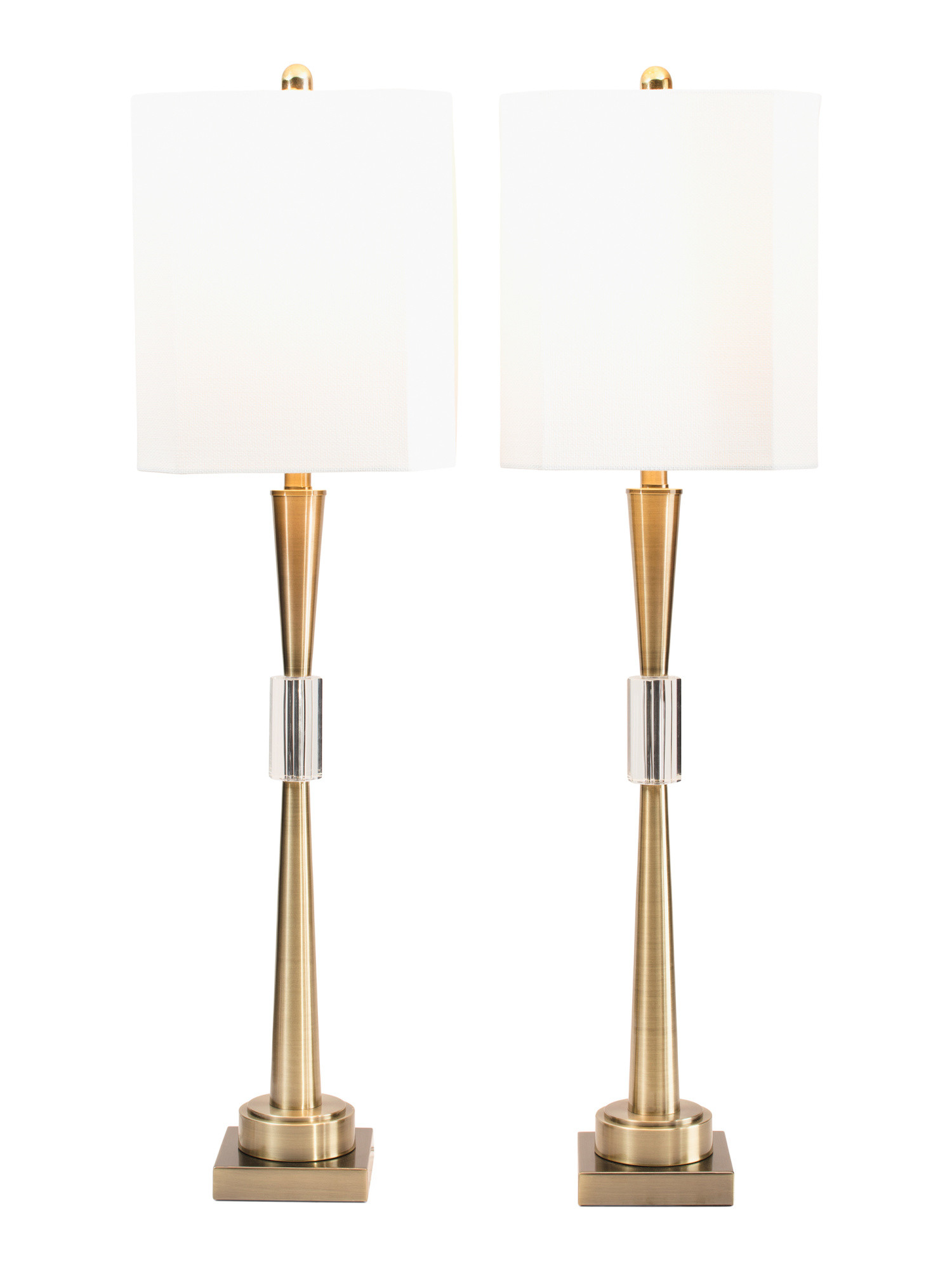 Set Of 2 Antique Brass And Crystal Table Lamp | TJ Maxx
