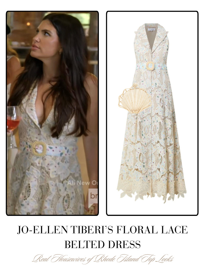 Jo-Ellen Tiberi's Floral Lace Belted Dress 

 