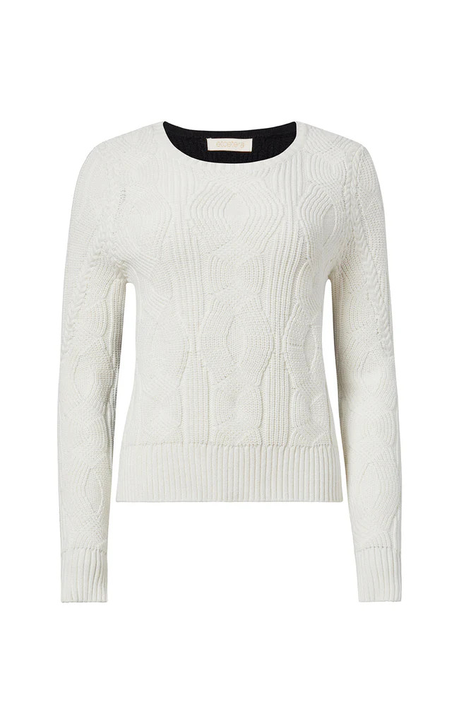 Black & White Cable Sweater | Etcetera