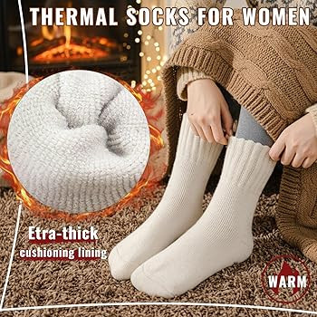 VoJoPi Thermal Crew Boot Socks for Women, 3 Pairs Thick Cushion Warm Winter Socks, Gift for Ladie... | Amazon (US)