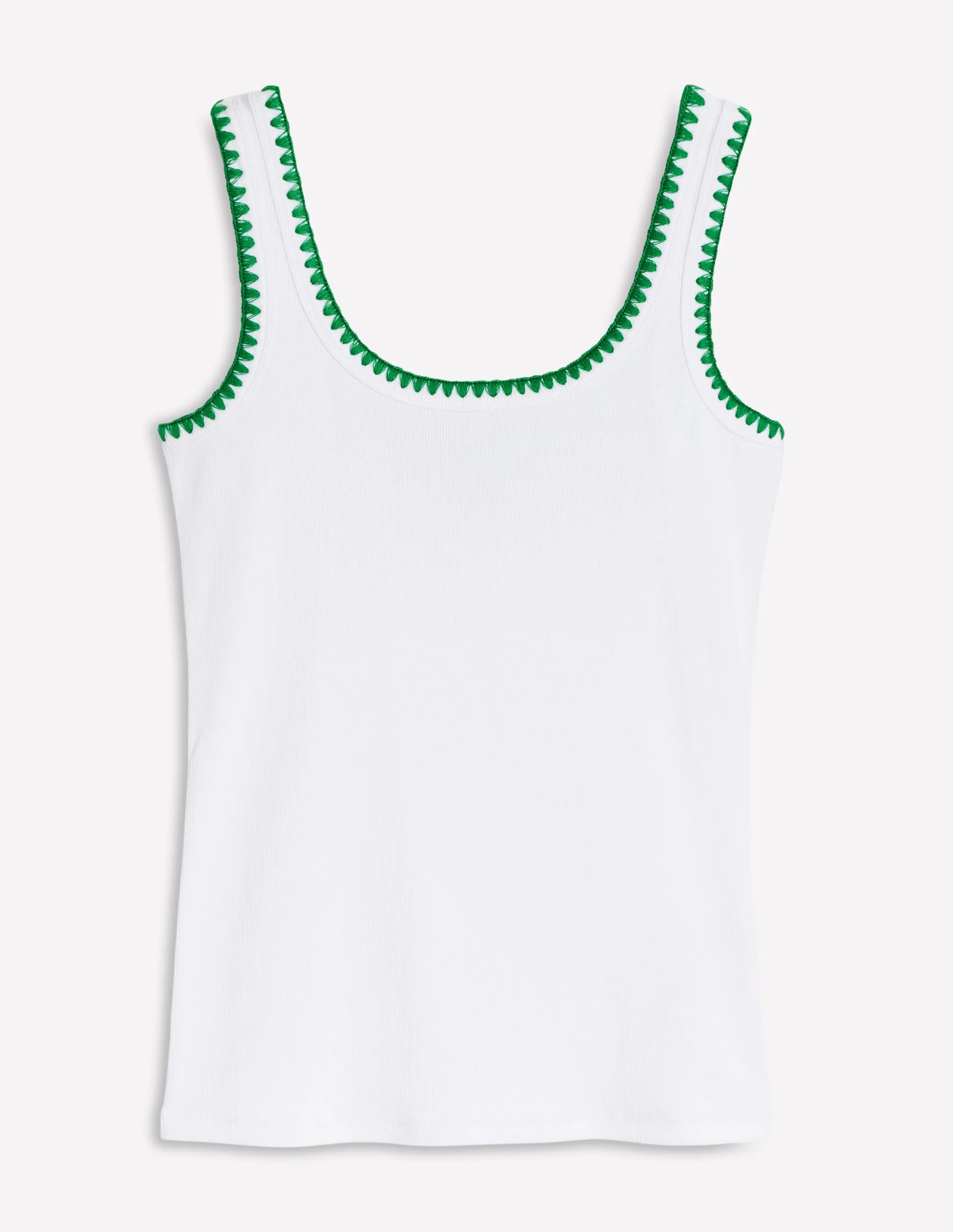 Crochet Trim Tank Top-White | Boden (US)