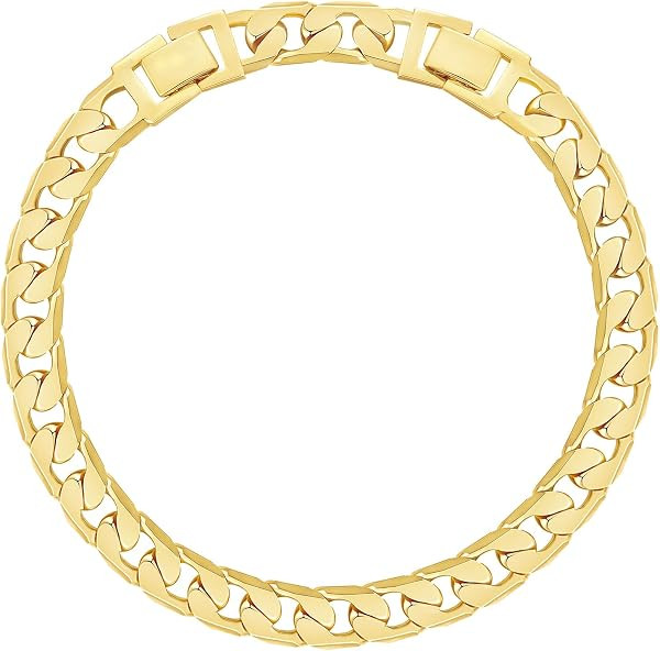 KissYan Gold Ankle Bracelets for Women, 14K Gold Plated Cuban Anklets | Amazon (US)