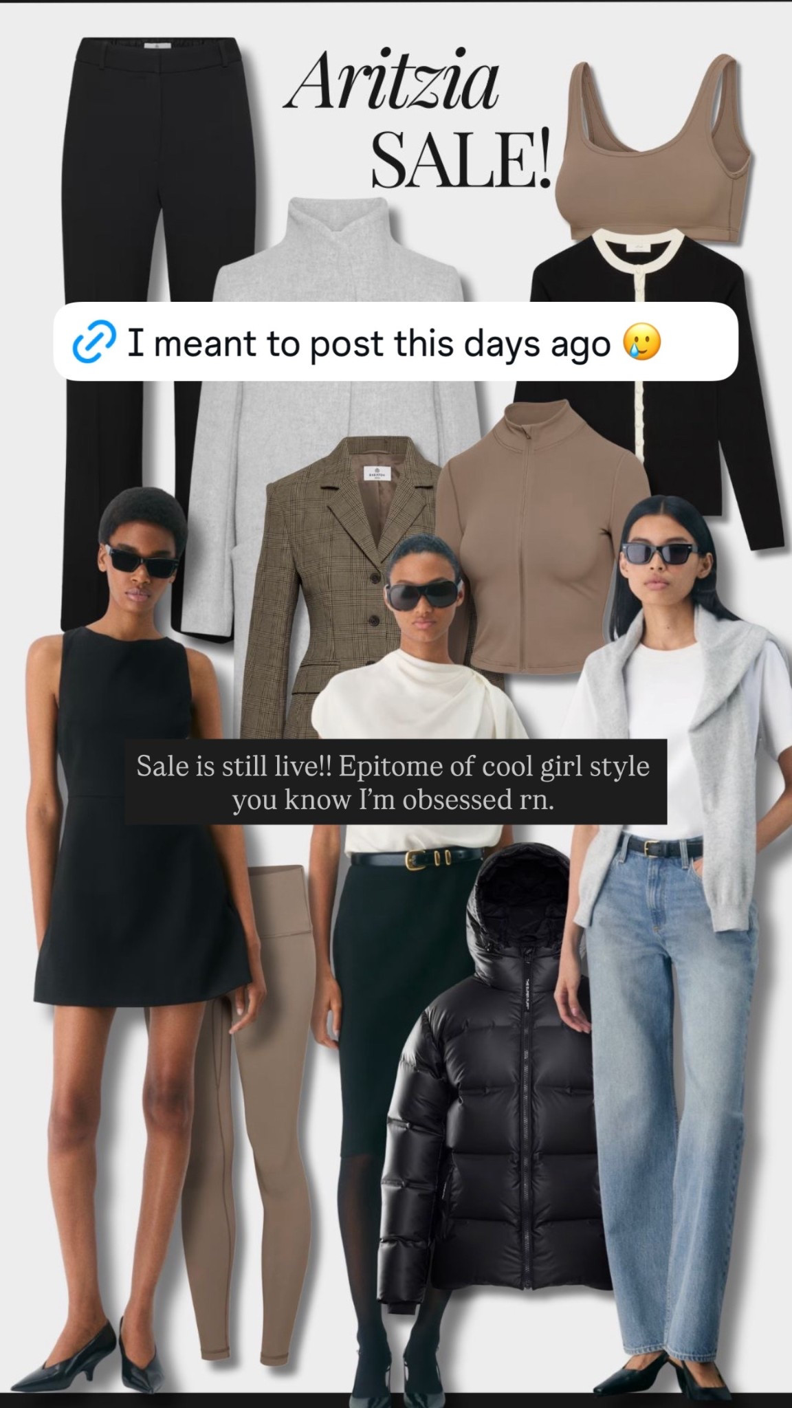 Aritzia sale!! This is the most IT GIRL store. Good deals right now!! I’m obsessed with the butter leggings. Coolest chic everyday outfits, work outfits, everyday outfits, basics, and more!! 

#LTKgrwm #LTKSeasonal #LTKSaleAlert