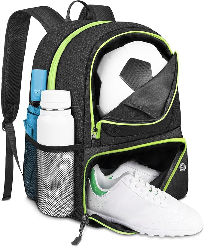 YOREPEK Soccer Backpack,Soccer Bag with Ball Holder, Water resistant Sport Equipment Bags Fit Bas... | Amazon (US)