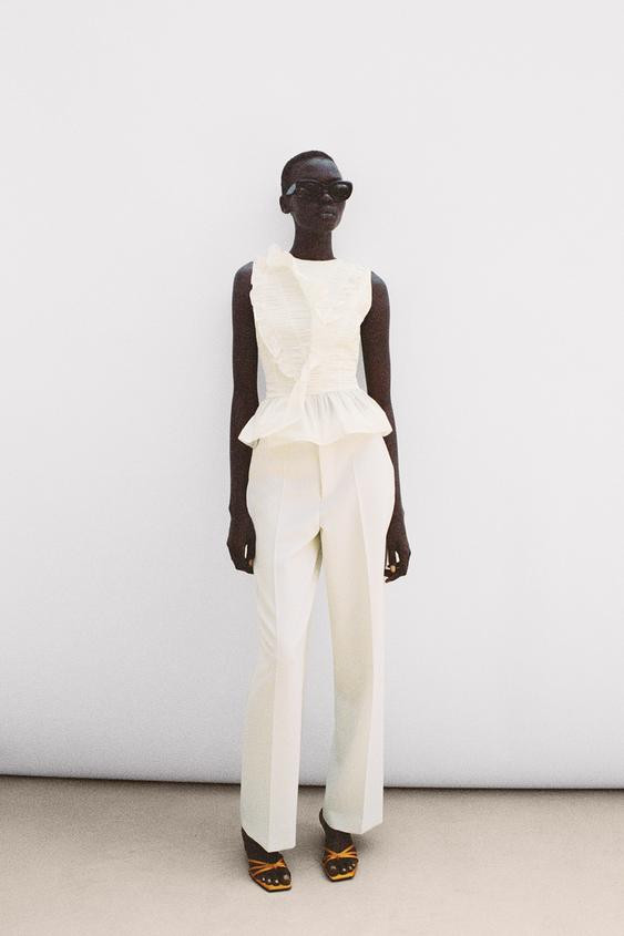 DRAPED RUFFLE TOP | Zara US