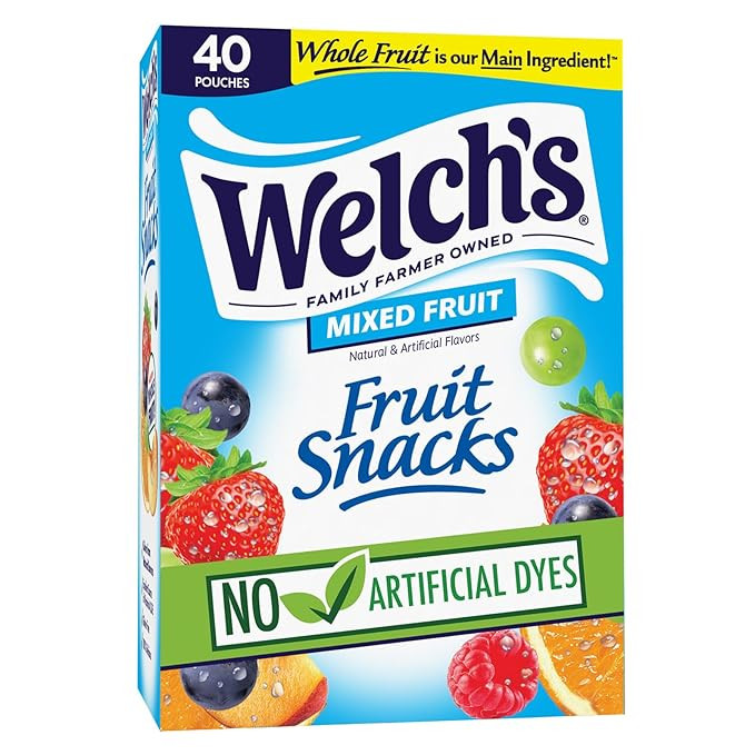 Welch's Fruit Snacks, Mixed Fruit, Bulk Pack, Individual Single Serve Bags, 0.8 oz (Pack of 40) | Amazon (US)