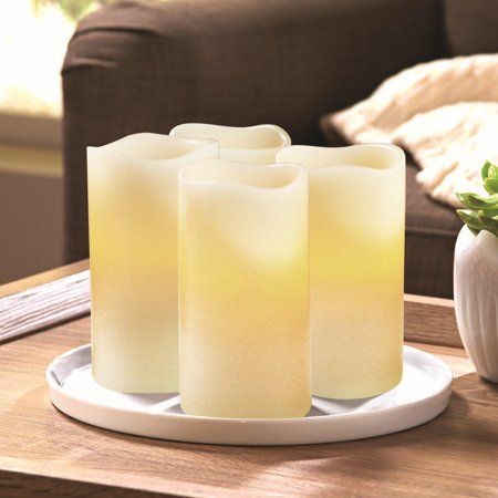 Better Homes and Gardens Flameless LED Pillar Candles 4-Pack, Vanilla Scented - Walmart.com | Walmart (US)