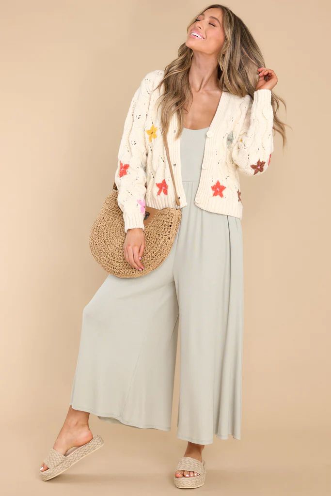 Deeply Touched Beige Floral Print Cardigan | Red Dress 