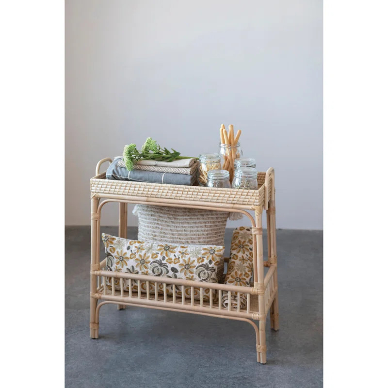 Bayou Breeze Edgehill Hand Woven Bamboo And Rattan Console Table With Shelf & Reviews | Wayfair | Wayfair North America