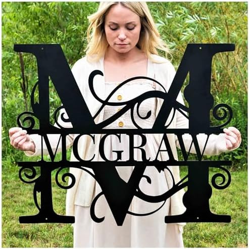 Custom Metal Name Sign | Metal Wall Art | Split Letter Monogram Wall Decor | Personalized Wedding... | Amazon (US)