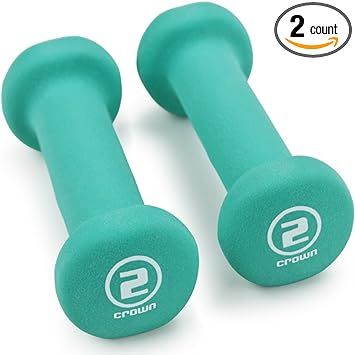 Crown Sporting Goods Set of 2 Body Sculpting Hand Weights - Soft Neoprene Coated Dumbbell Set - S... | Amazon (US)