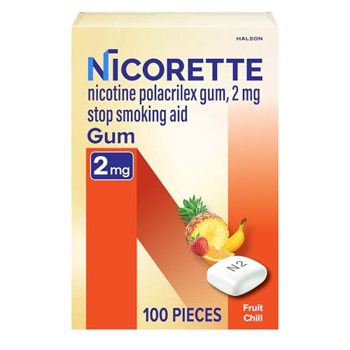 Nicorette 2 mg Nicotine Gum to Quit Smoking - Fruit Chill Flavored Stop Smoking Aid, 100 Count | Amazon (US)
