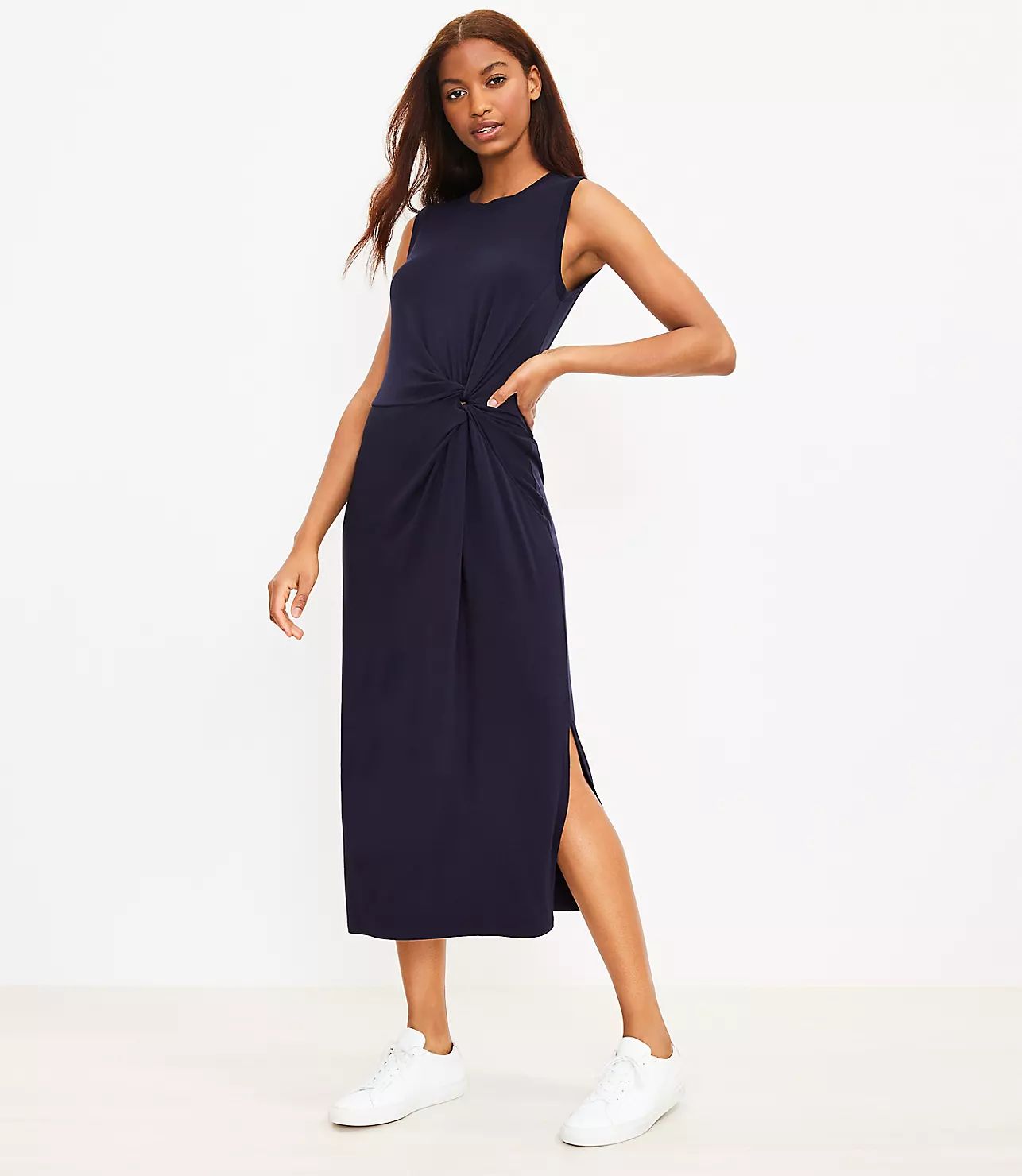 Lou & Grey Signaturesoft Lite Knotted Midi Dress | LOFT