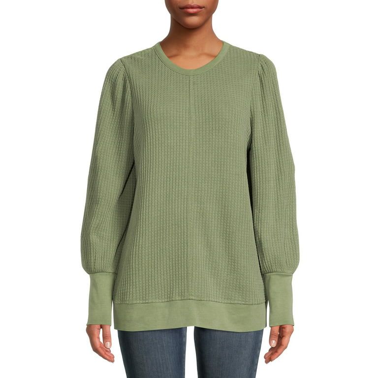 Time and Tru Women's Waffle Pullover Top | Walmart (US)